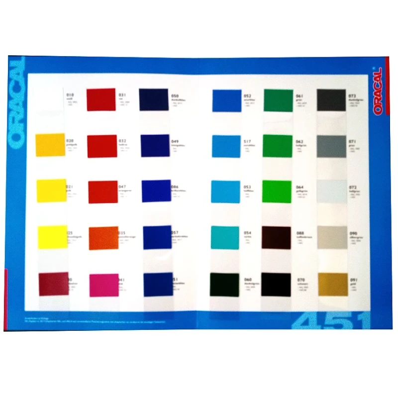 Werbe-Folien-Farbtafeln